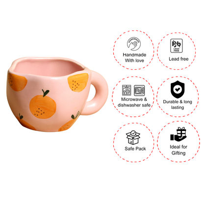 Fiesta Pink & Orange Mugs (Set of 2)-La tomatina Inspired