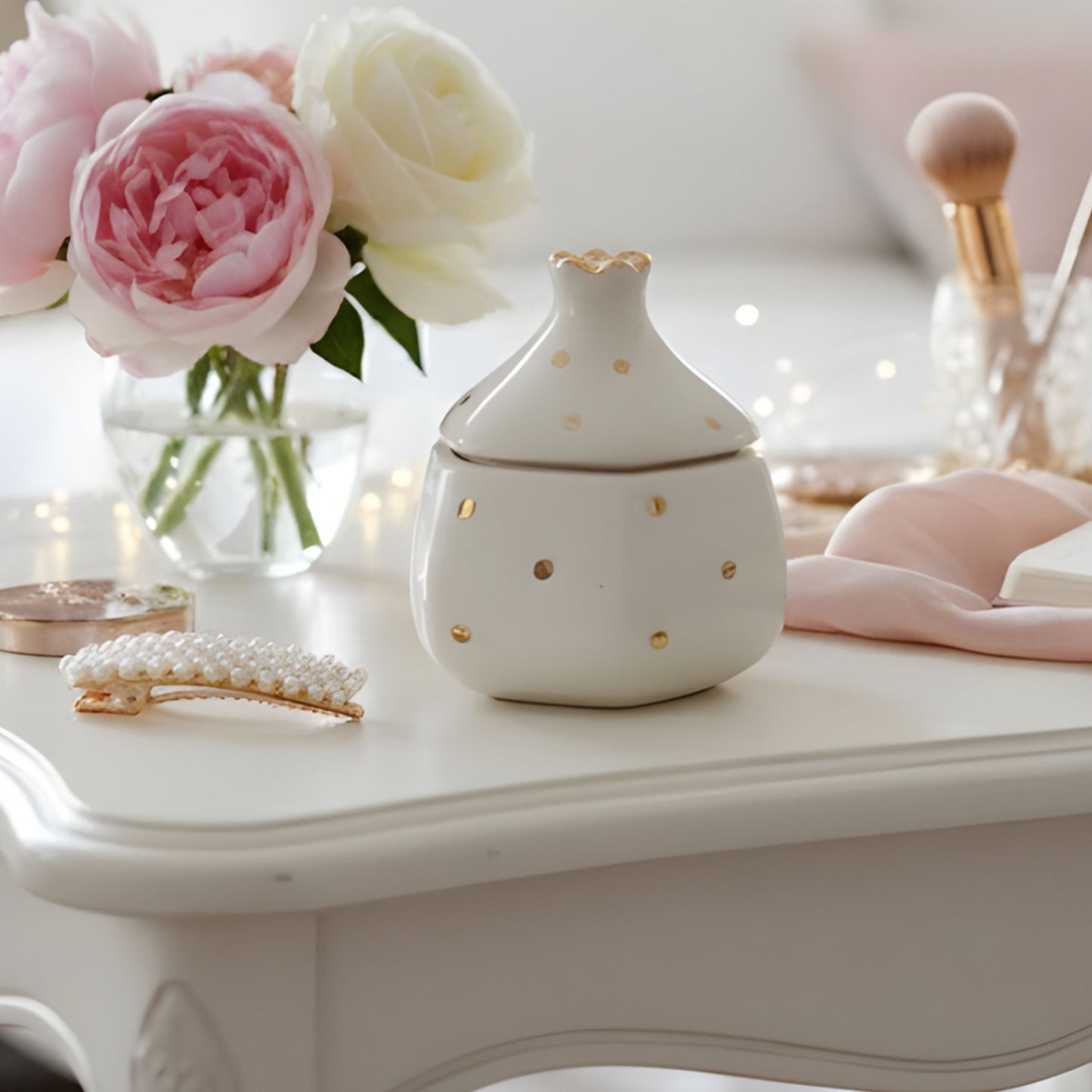 Pomegranate  Jars- Gold dusted (Cream, 300ml)