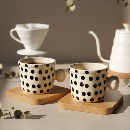 Dots Mug - Cute Handle Minimal Mug