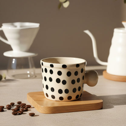 Dots Mug - Cute Handle Minimal Mug