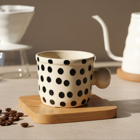 Dots ceramic mug 280ml polka dot handle mug - del hogar