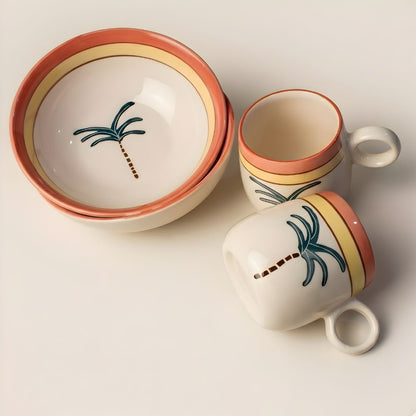 Breakfast Set - Palm Deep Bowl + Mug Set