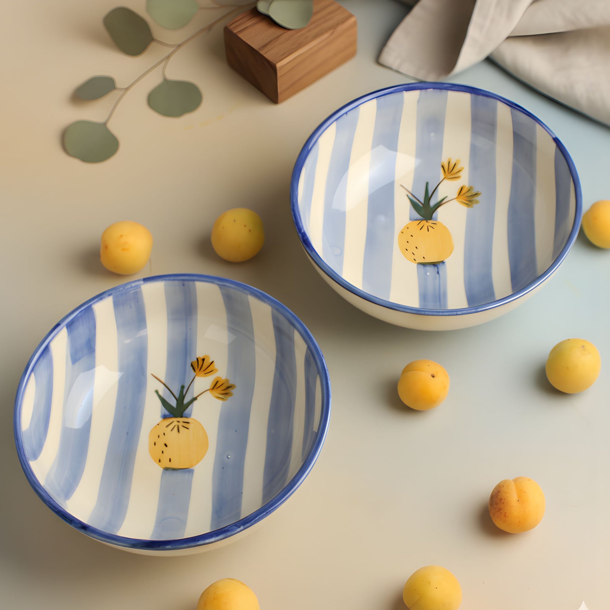 Apricot Ceramic Bowl- Multipurpose Deep Bowls