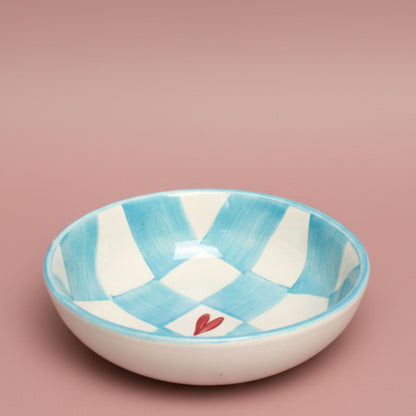 Sea Check Ceramic Bowl- Multipurpose Deep Bowls