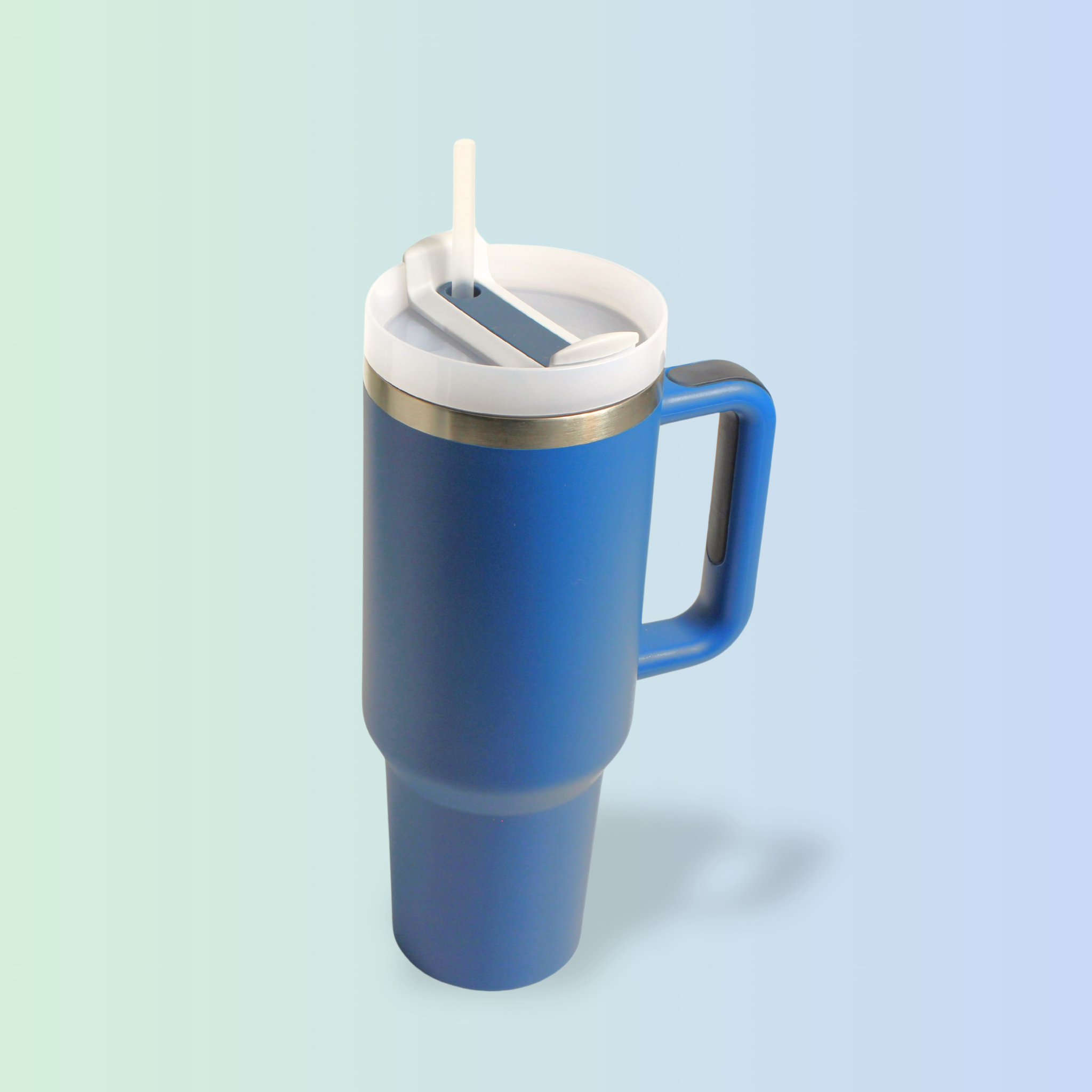 Tumbler with Handle, Straw & Lid I Leakproof Tumbler I Hot and Cold - Blue