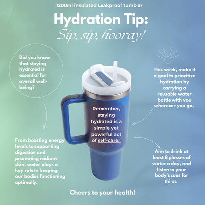 Tumbler with Handle, Straw & Lid I Leakproof Tumbler I Hot and Cold - Blue