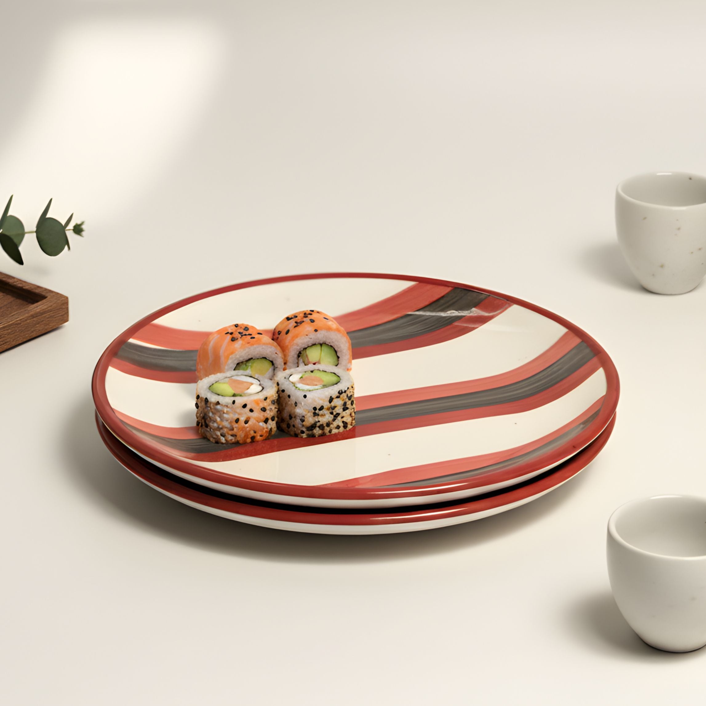 Urban Stripes Snack Plates-Quarter Plates 7