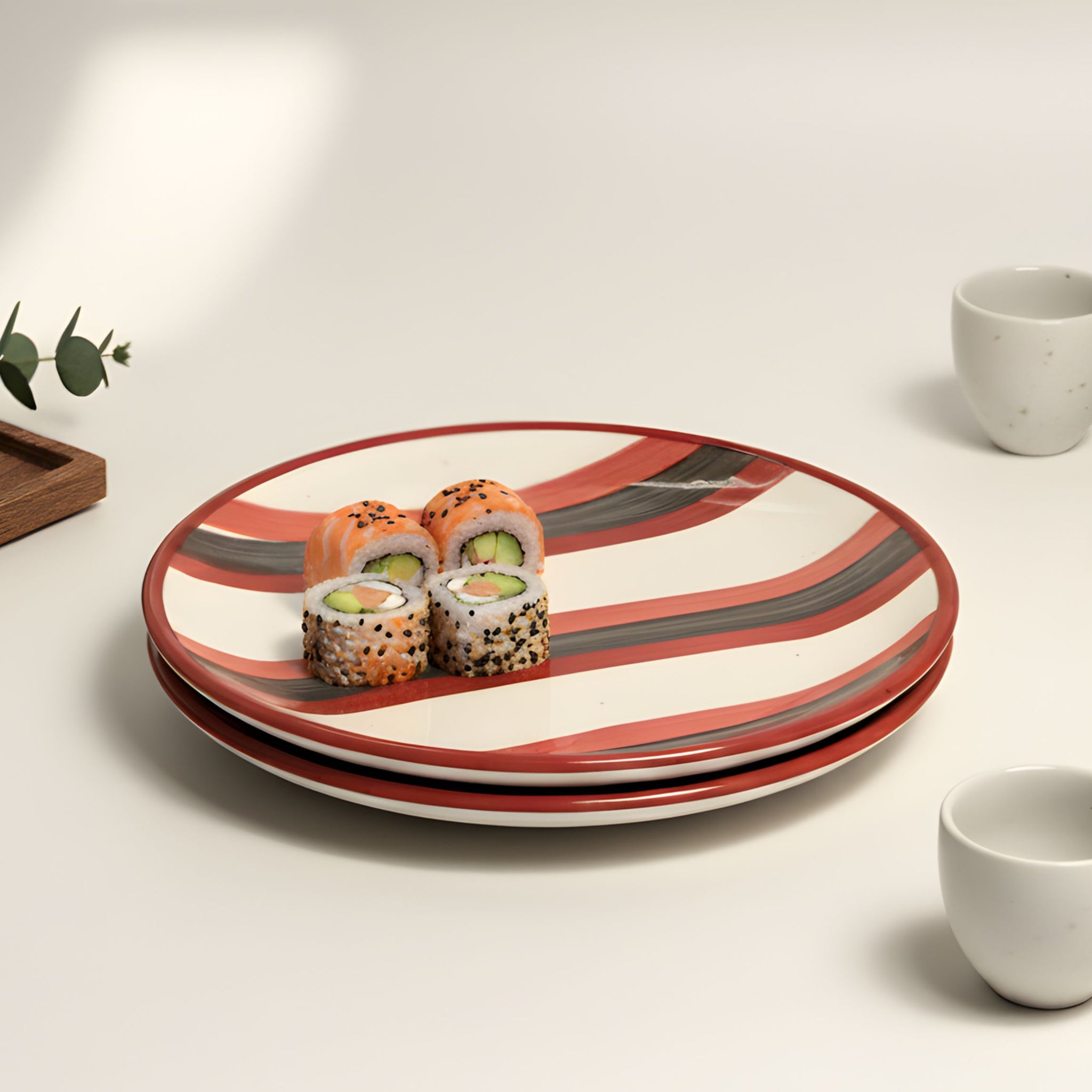 Urban Stripes Snack Plates-Quarter Plates 7