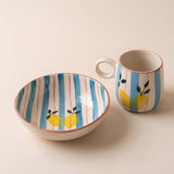Breakfast Set - Breeze Lemons Ceramic Bowl+ Mug Set