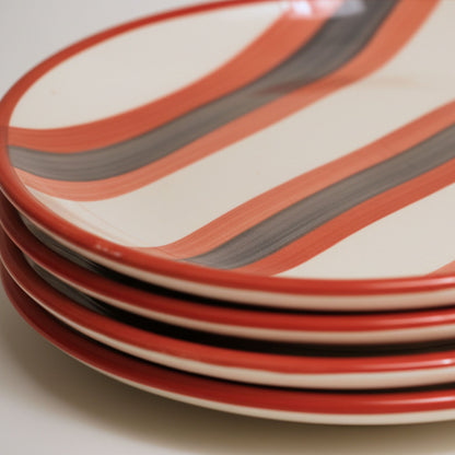 Urban Stripes Snack Plates-Quarter Plates 7"