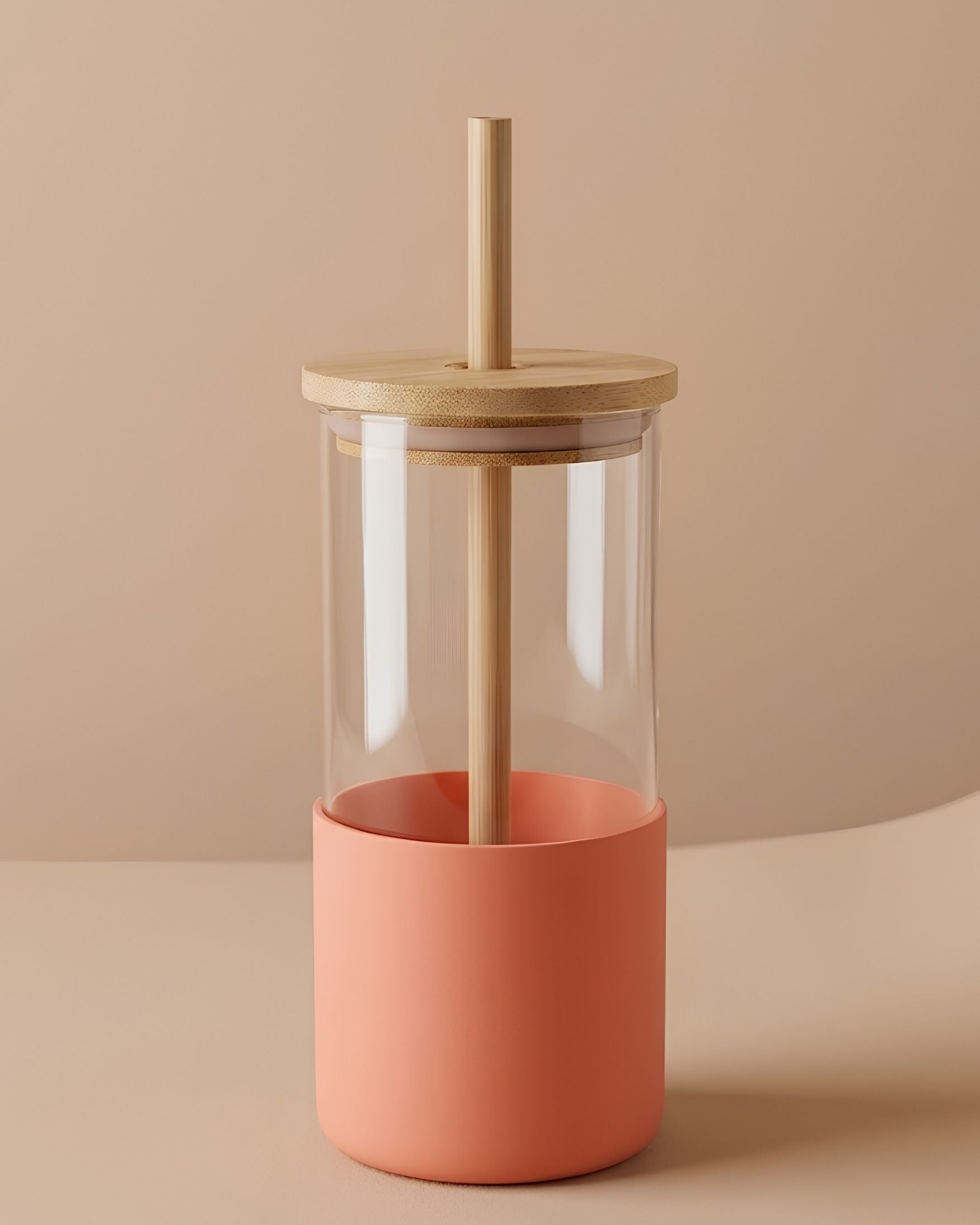 Cozy glass tumbler - with lid & straw (400ml)