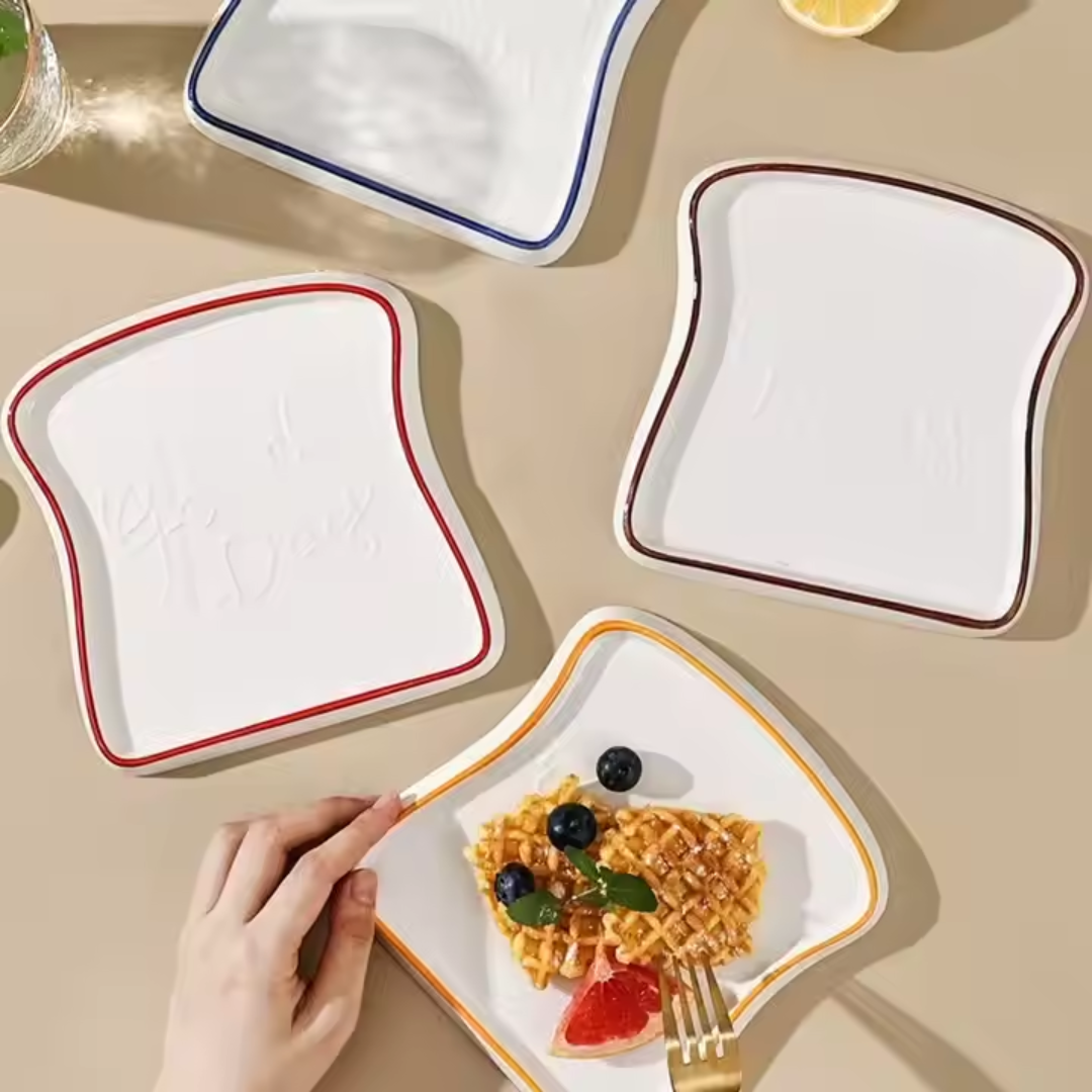 Bread Plates- Toast shaped cute plates