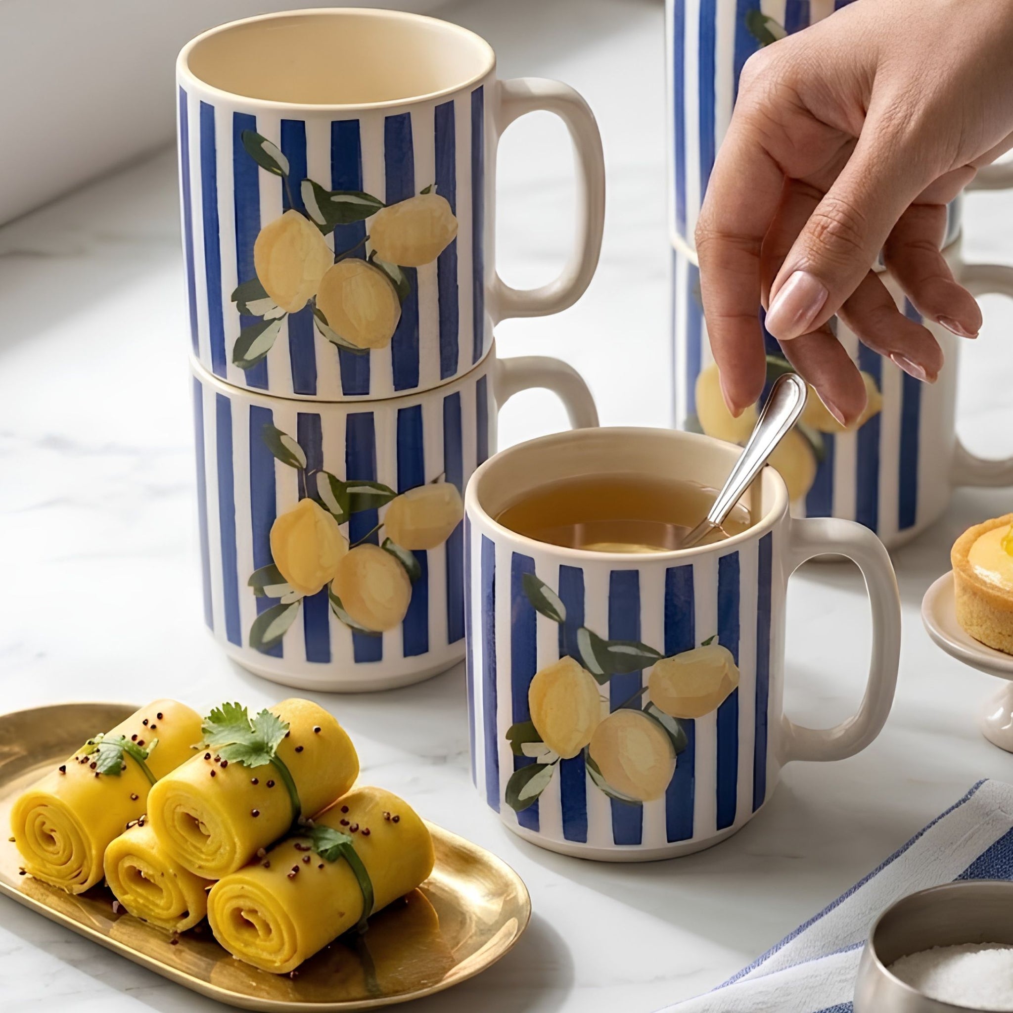 Lemonade Stripes -Tea cups/ Espresso cups (Set of 4) (Copy)