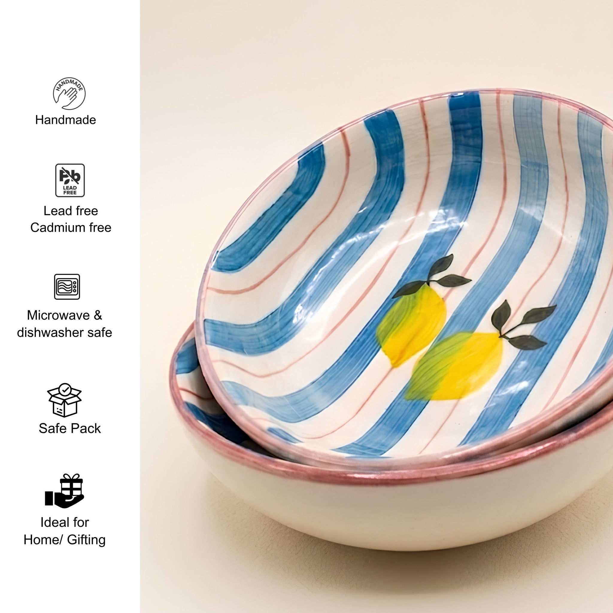 Breeze & Lemons Bowls Set (700ml) Multipurpose Bowls