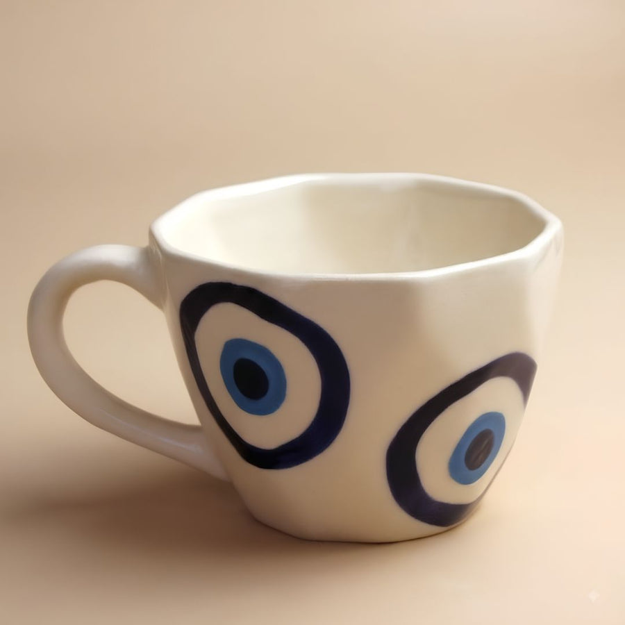 Evil Eye Mug- Ivory, 200ml