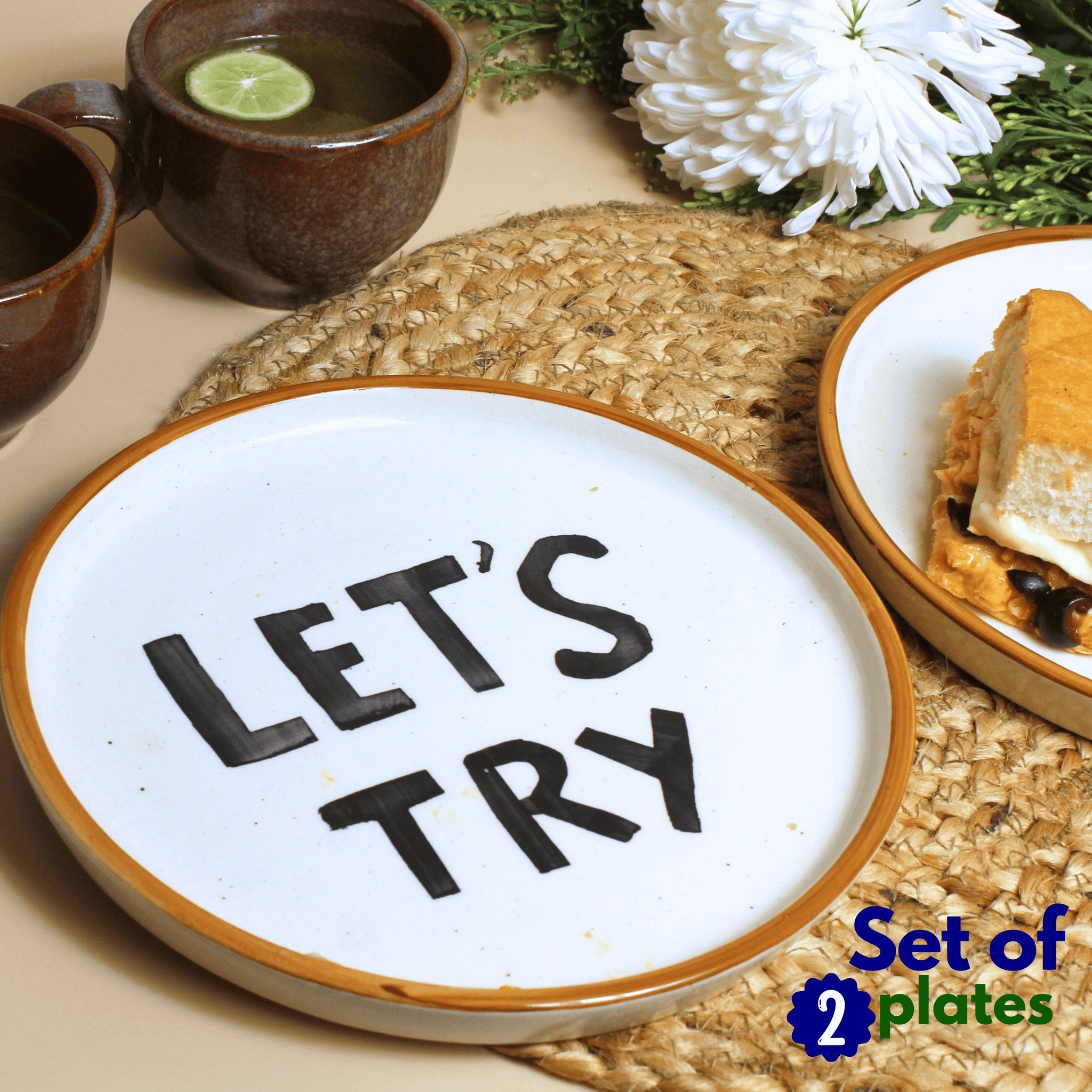 Let's Try Plates- Set of 2 Quarter Plates (8