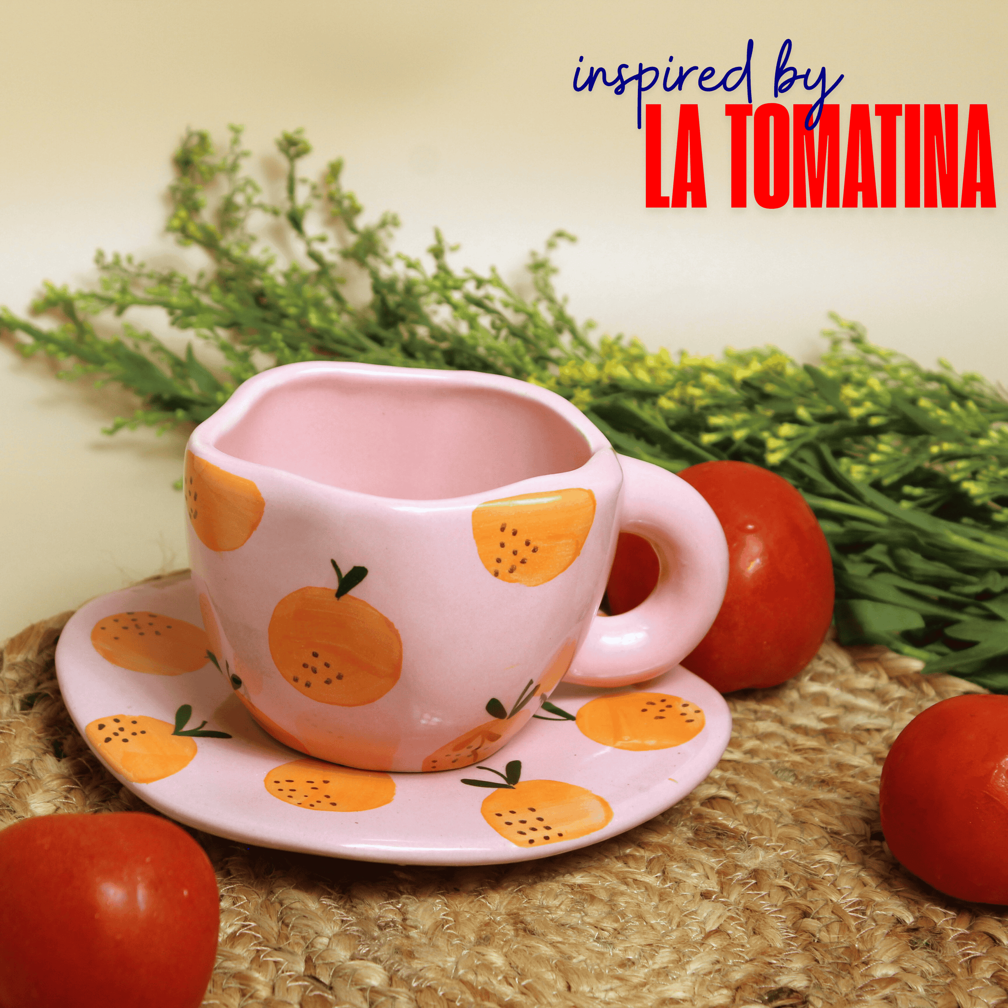 Fiesta Pink & Orange Cup and Saucer Set