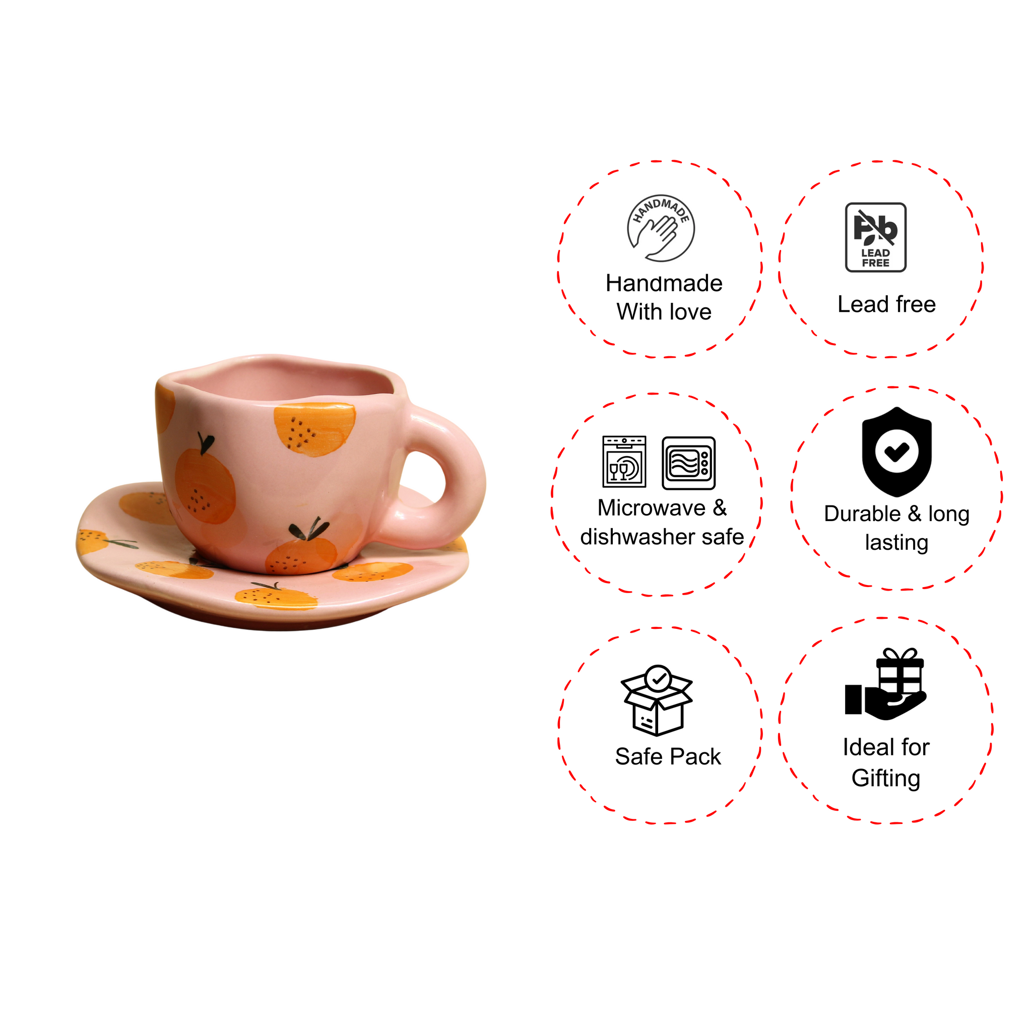 Fiesta Pink & Orange Cup and Saucer Set