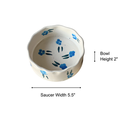 Blue Flowers Ceramic Bowl : Smoothie/ Yogurt bowl