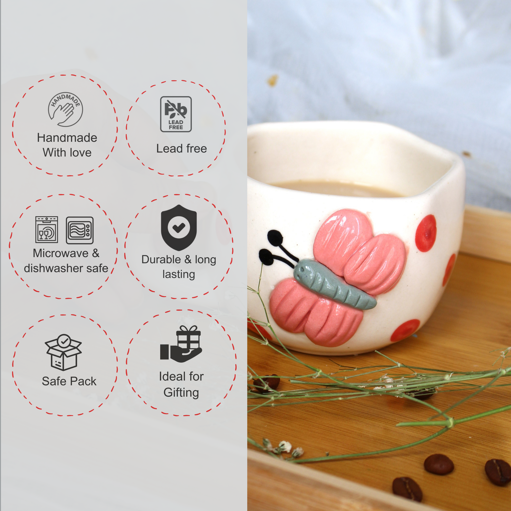 Bees Mug - Ceramic Mug for Tea, coffee & Milk Rituals