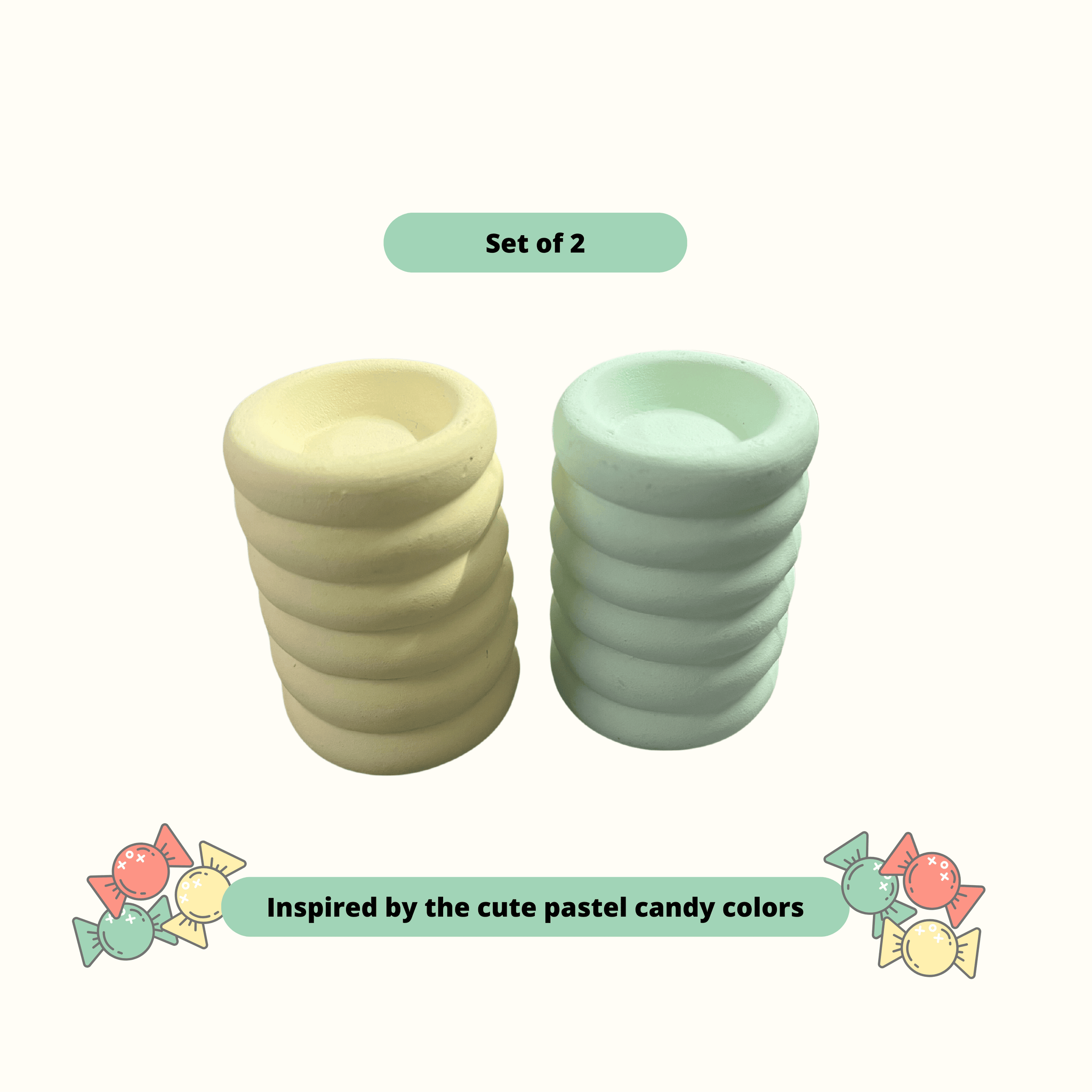 Spiral Candle Holders- (Set of 2) Random colors set