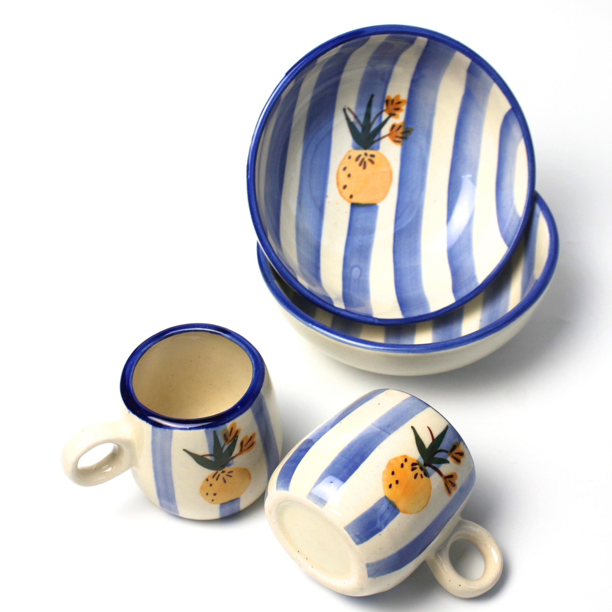 Breakfast Set - Apricot Ceramic Bowl+ Mug Set