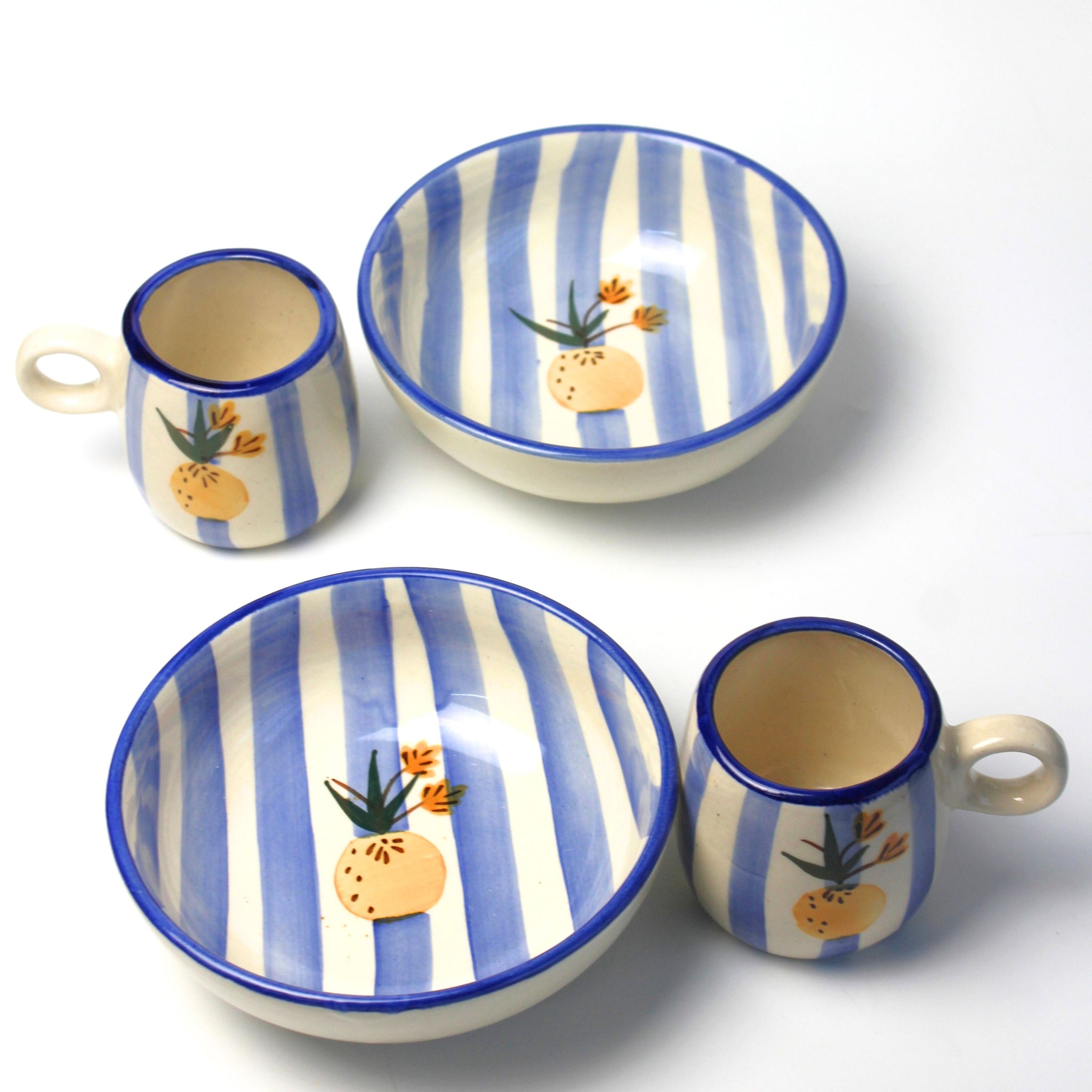 Breakfast Set - Apricot Ceramic Bowl+ Mug Set