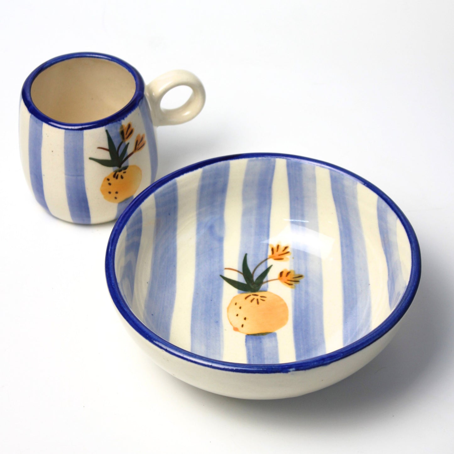 Breakfast Set - Apricot Ceramic Bowl+ Mug Set