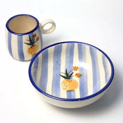 Breakfast Set - Apricot Ceramic Bowl+ Mug Set