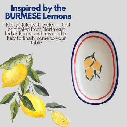 Lemon Zest Deep Plates - Oval Pasta Plates