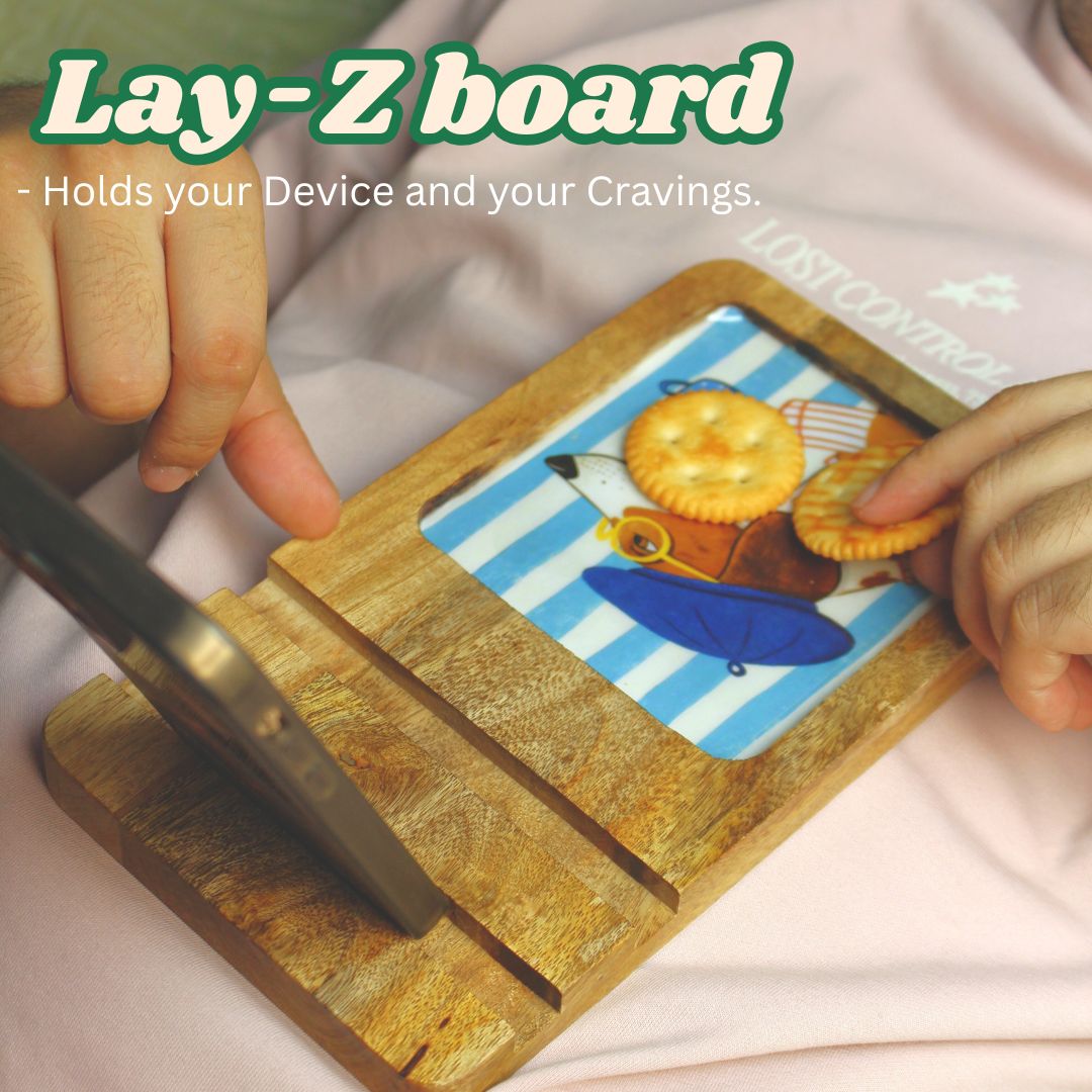 Lay-Z Board- Mobile stand + Snack Tray in one