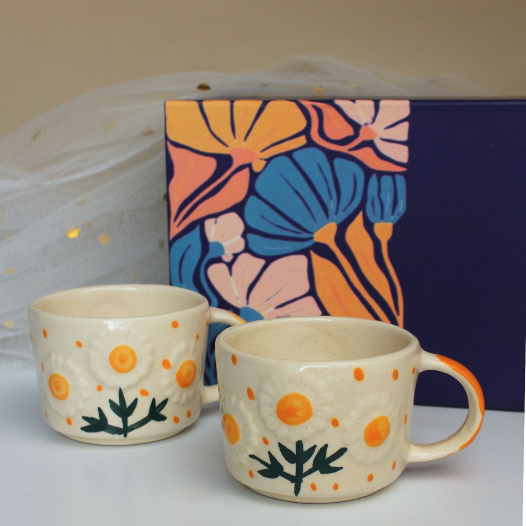 Sunshine Mugs Set of 2: Festive Giftbox