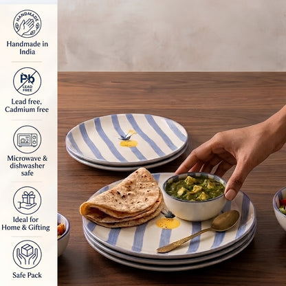 Apricot 8 Pcs Ceramic Dinner Set- Plates+ Bowls