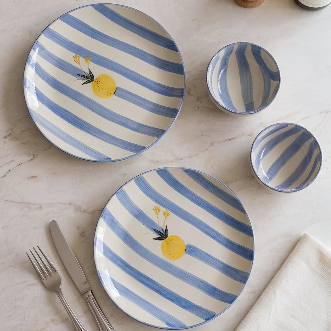 Apricot 4Pcs Ceramic Dinner Set- Set for 2