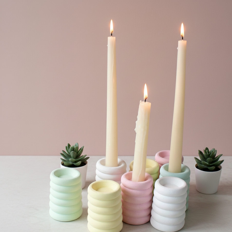 Spiral Candle Holders- (Set of 2) Random colors set