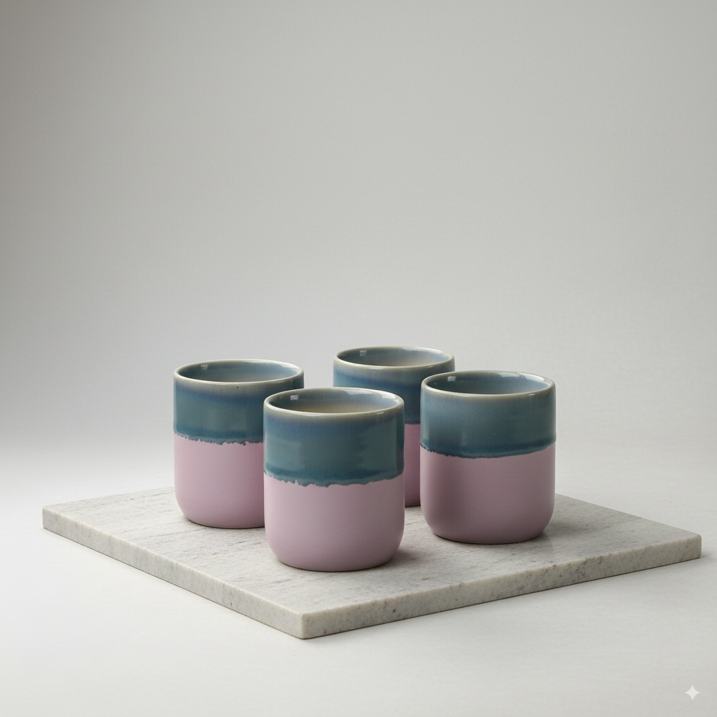 Blush Tide Chai Kulhad Set- For Tea/ Coffee/ Buttermilk