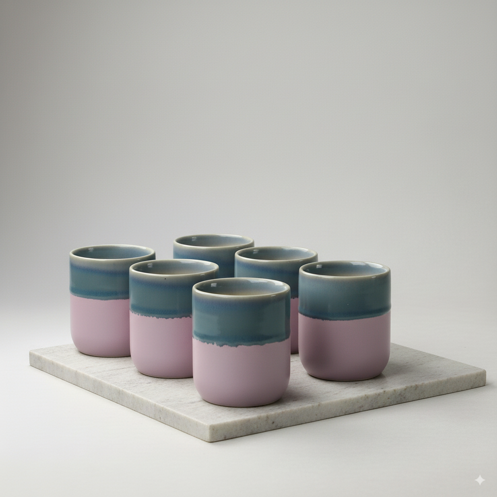 Blush Tide Chai Kulhad Set- For Tea/ Coffee/ Buttermilk