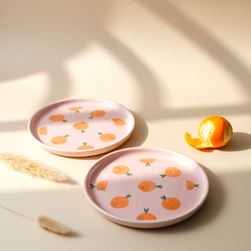 Breakfast Set - Fiesta Pink Plate+ Mug Set