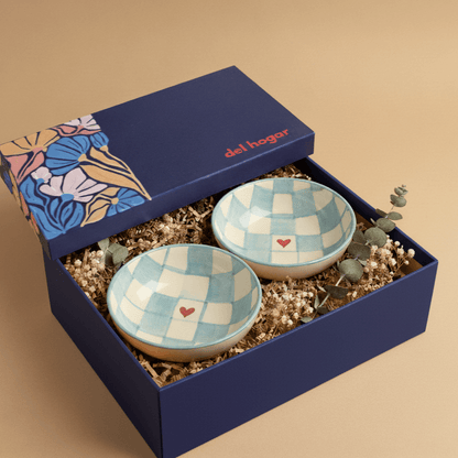 Giftbox- Bowl Set (Sea Green Check)
