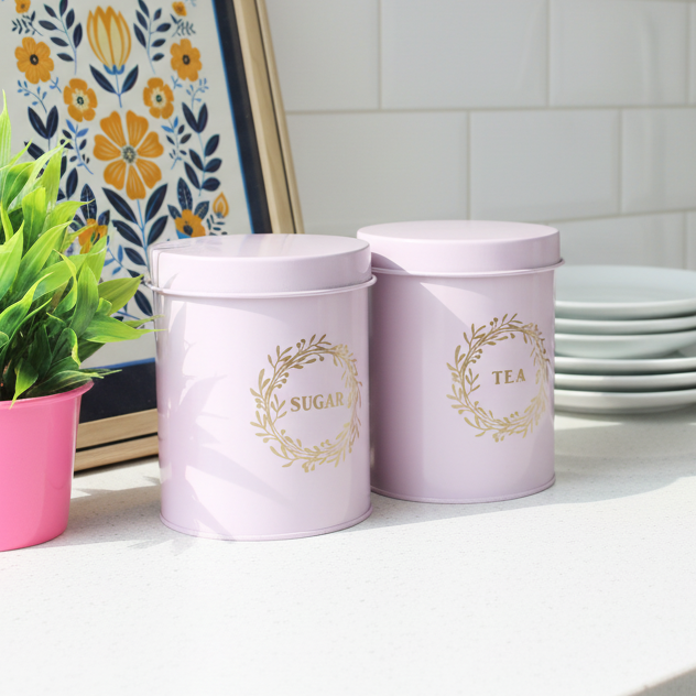 Kitchen Containers Set (2 Pcs)-  Lavender, Air Tight