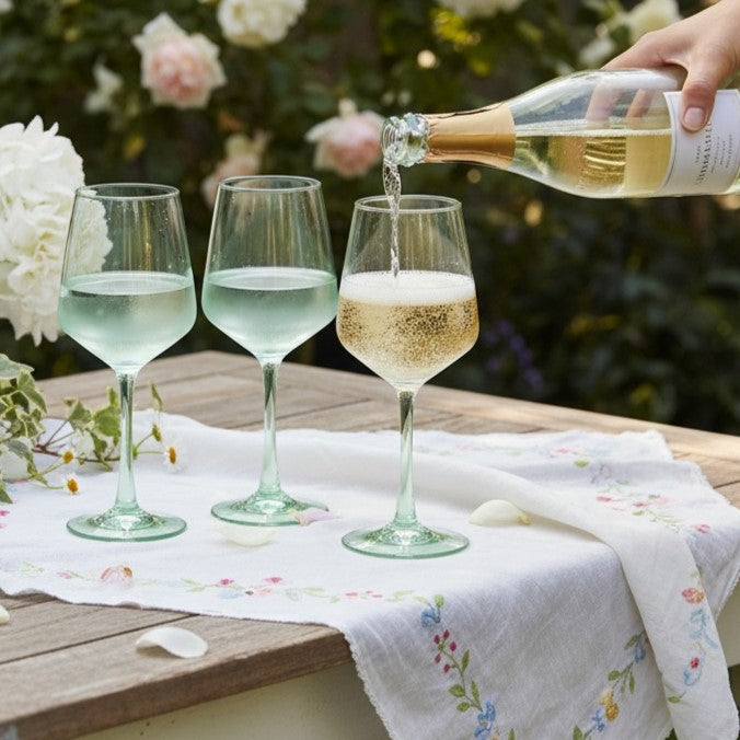 Wine Glass Set -Sage Green (300ml) Crystal Glassware Set