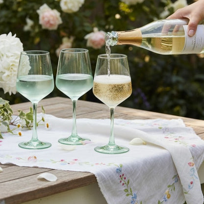 Wine Glass Set -Sage Green (300ml) Crystal Glassware Set