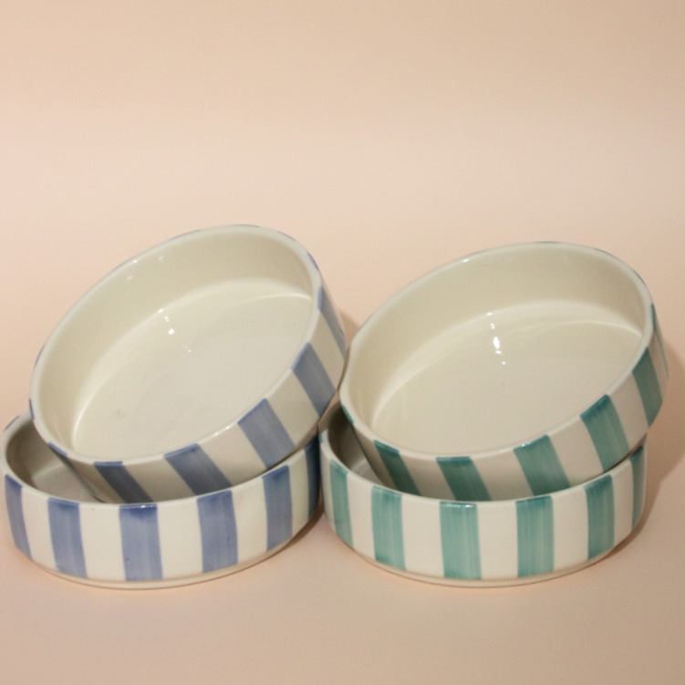 Coastal Stripes Multipurpose ceramic Bowl Set(400ml)