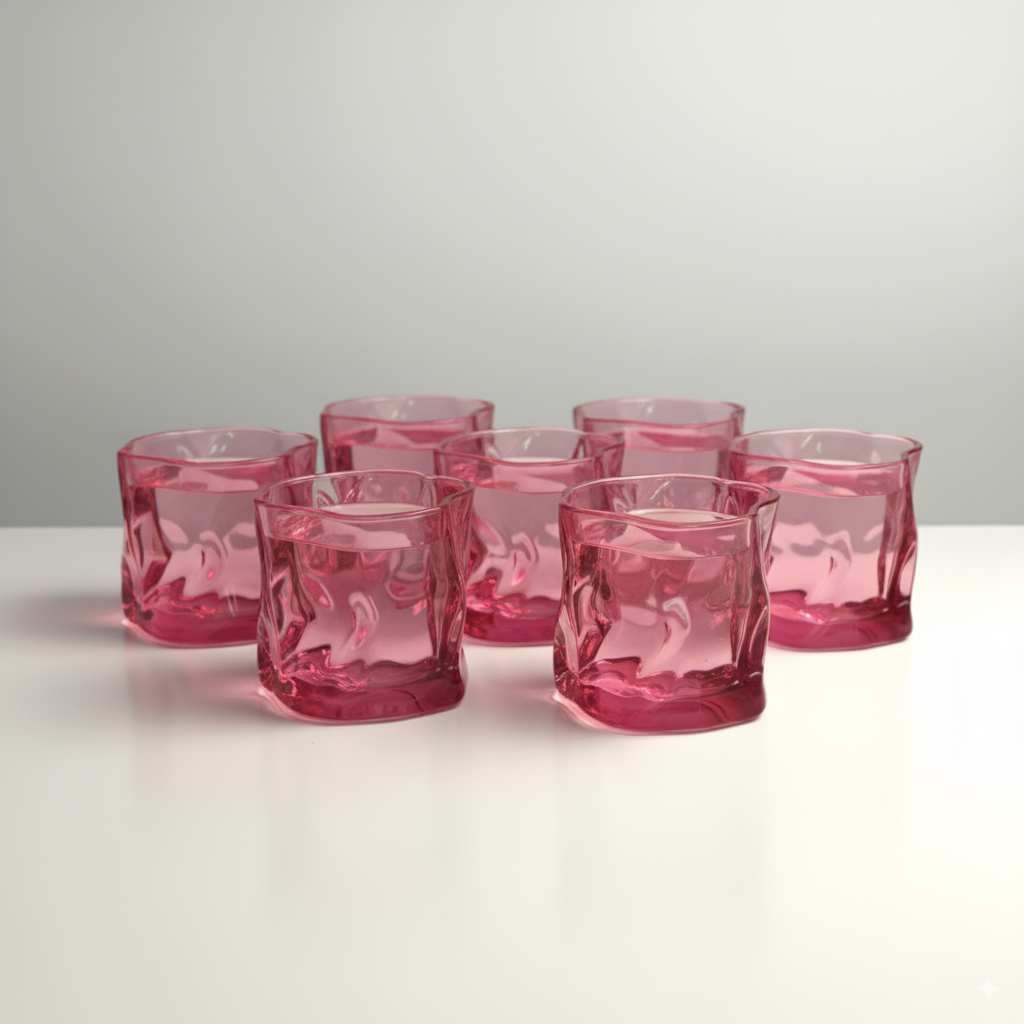 Serving Glasses- Fuchsia Pink (250ml) Set of Glasses