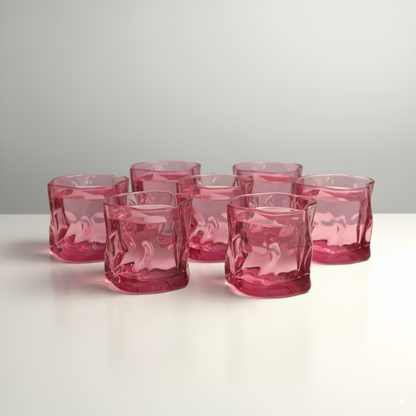 Serving Glasses- Fuchsia Pink (250ml) Set of Glasses