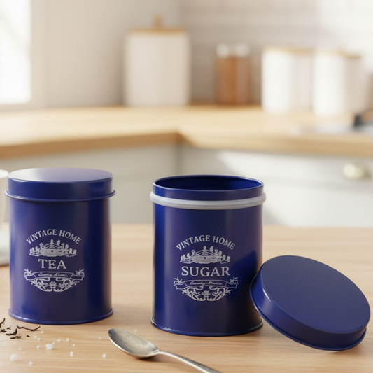 Kitchen Containers Set (2 Pcs)- Blue, Air Tight