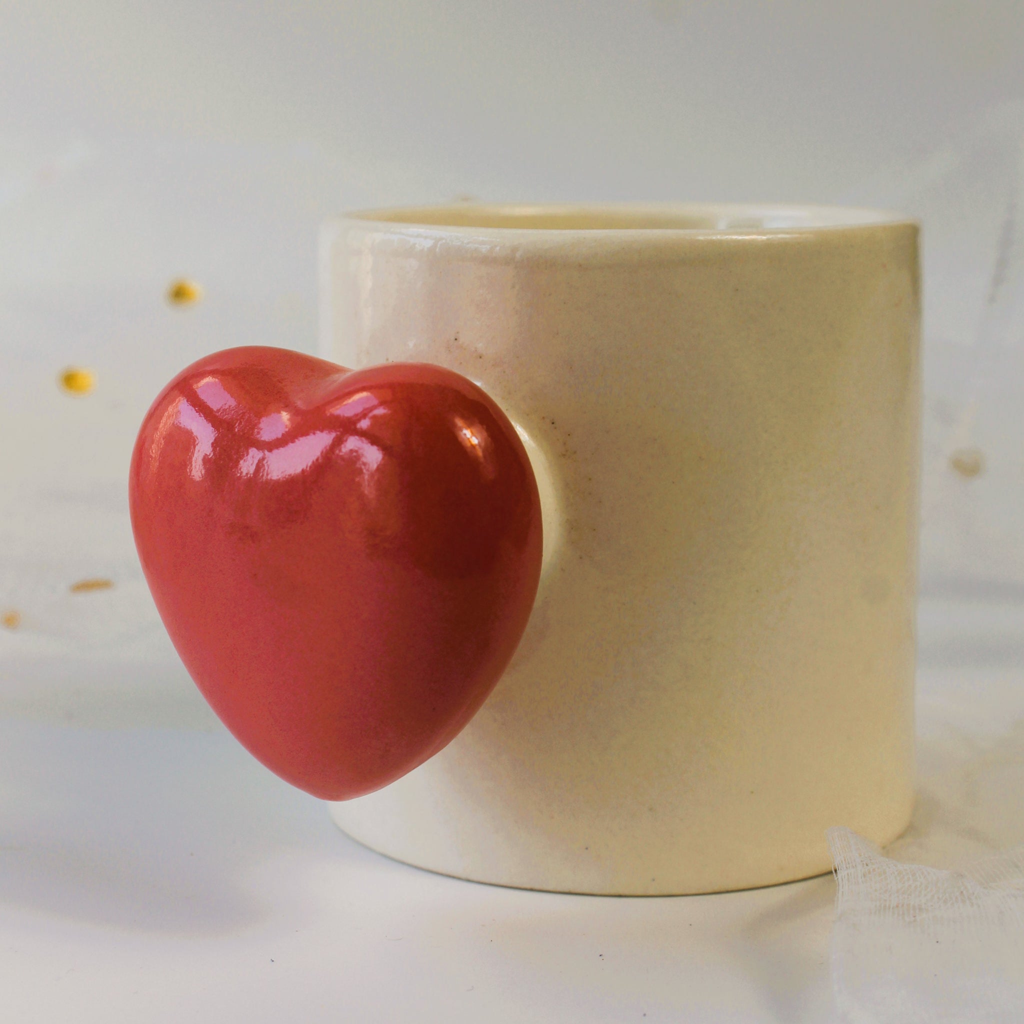 Heart cute ceramic mug- 2 mugs