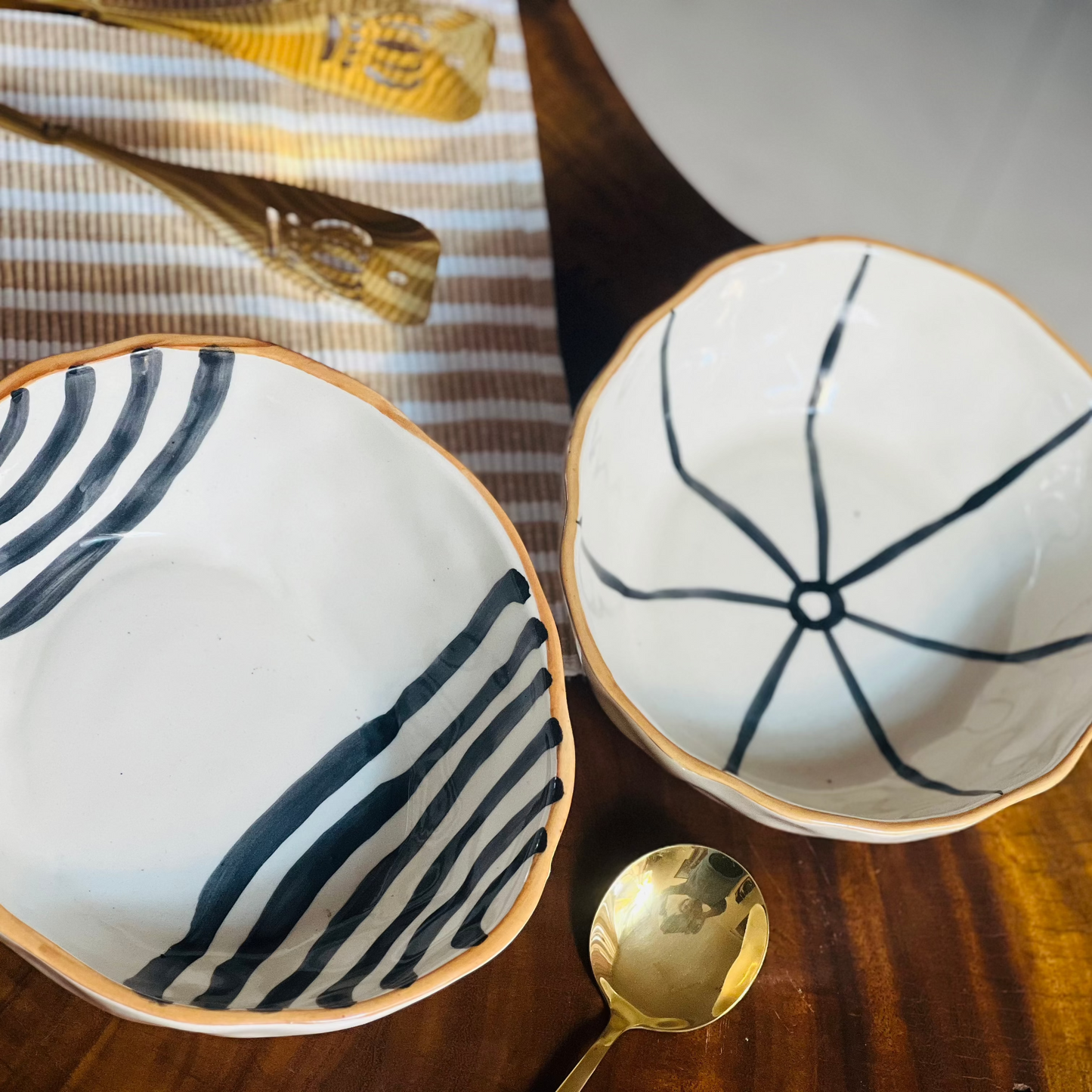 Beige Bowl Set- Set of 2 bowls for Serving