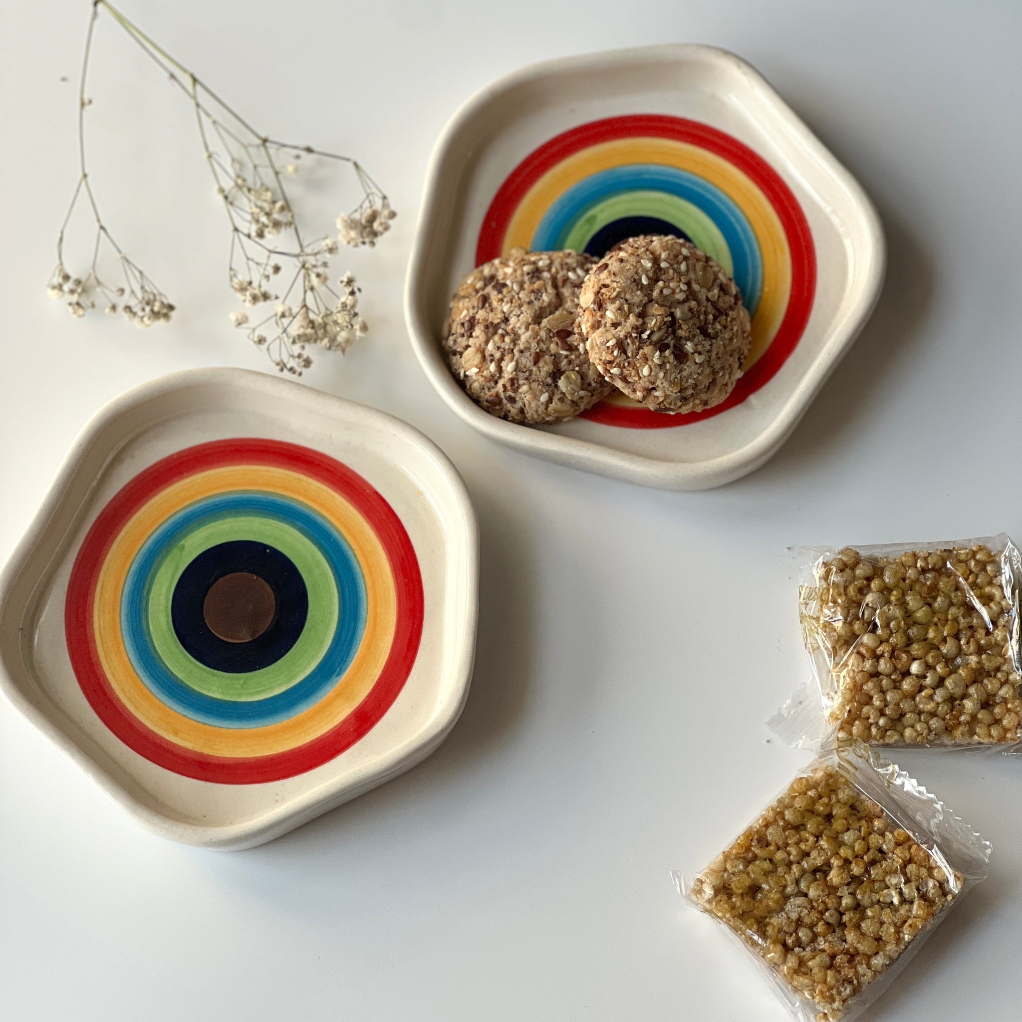 Rainbow Ceramic Plates (set of 2)- Small plates (5