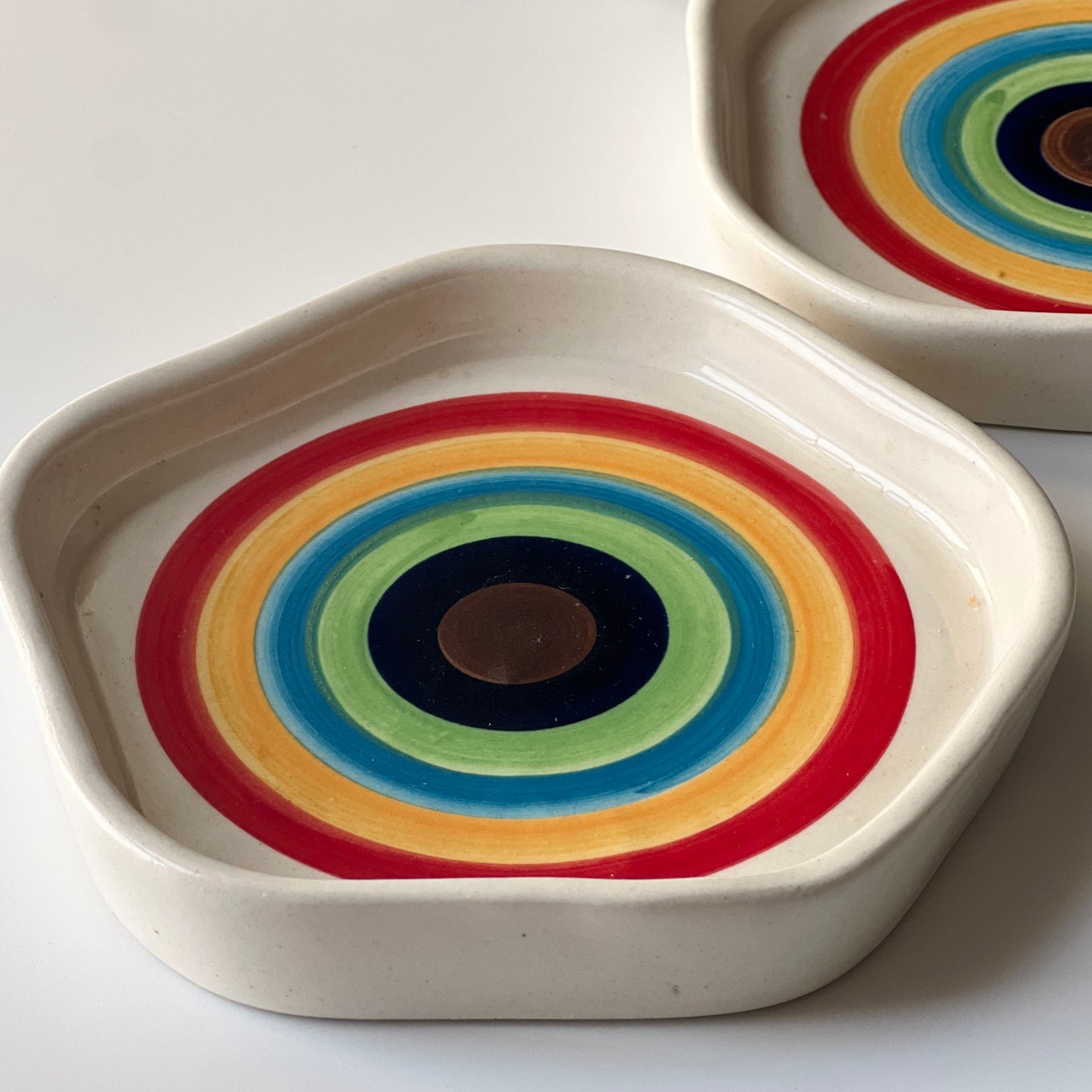 Rainbow Ceramic Plates (set of 2)- Small plates (5")